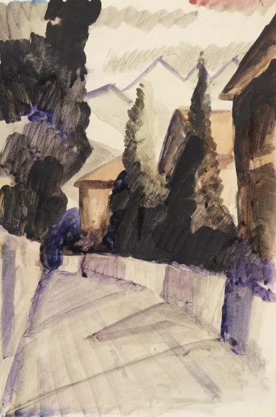 August Macke — Straße in Hilterfingen