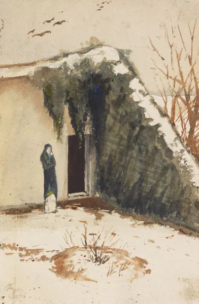 August Macke — Frau im Innenhof