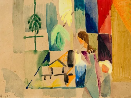 August Macke — Kinder am Gemüseladen II, 1913