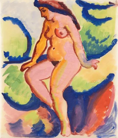 August Macke — Sitzender Akt II