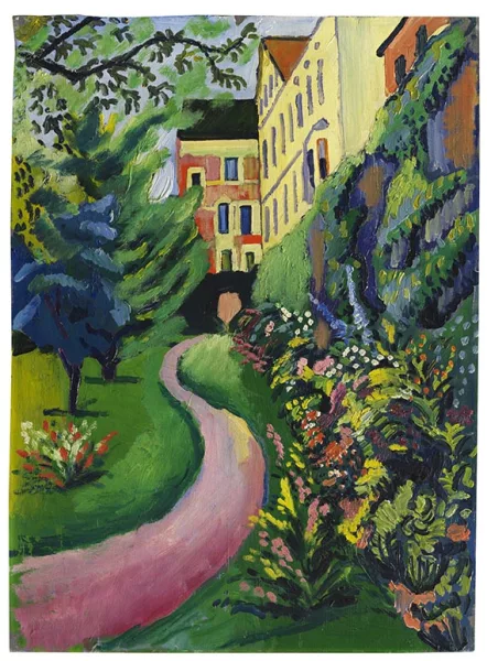 August Macke — Unser Garten mit blühenden Rabatten