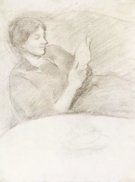 August Macke — Elisabeth mit Tasse, lesend