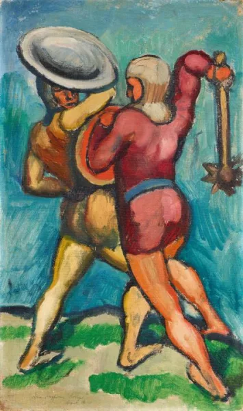 August Macke — Zwei Kämpfende