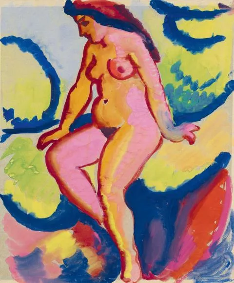August Macke — Sitzender Akt II