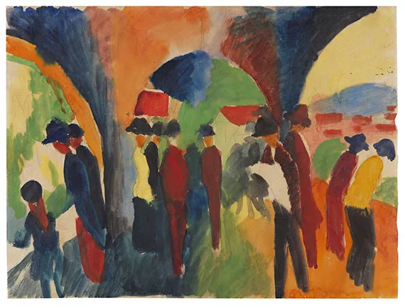 August Macke — Unter den Lauben von Thun (Ein Spaziergängermotiv)