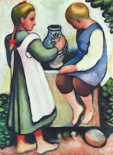 August Macke — Kinder am Brunnen II