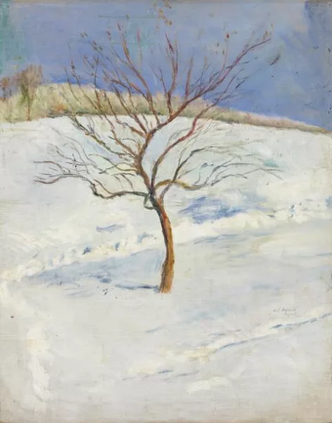 August Macke — Baum in verschneiter Landschaft
