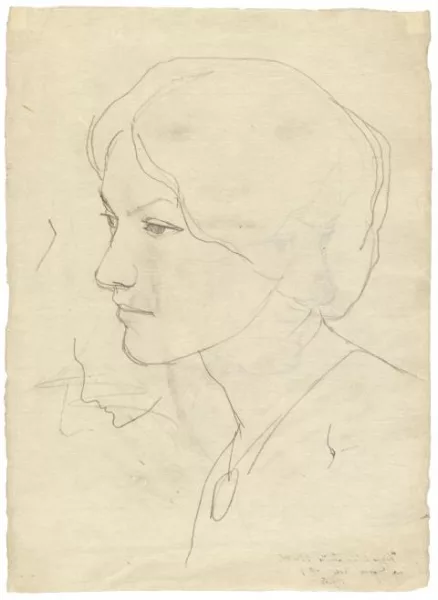 August Macke — Kopfstudie Elisabeth. Verso: Bildnis Elisabeth