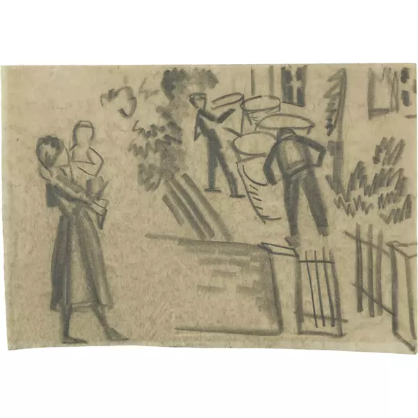 August Macke — Vor dem Gärtnerhaus — Galerie Kornfeld