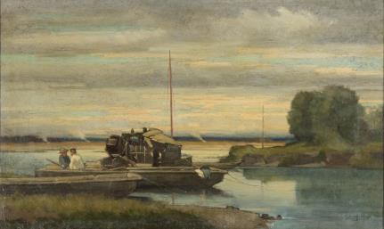 Auguste Bachelin (1830-1890, CH), " Les bords de la Thièle".