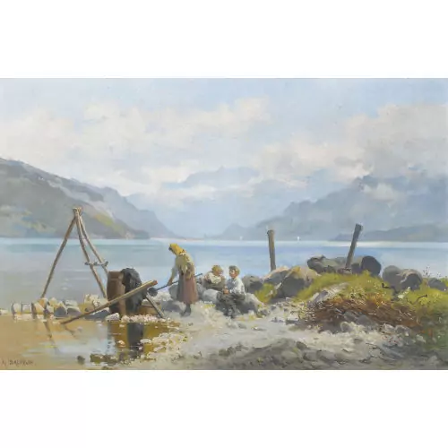 "Rive du lac de Thoune à Faulensee"