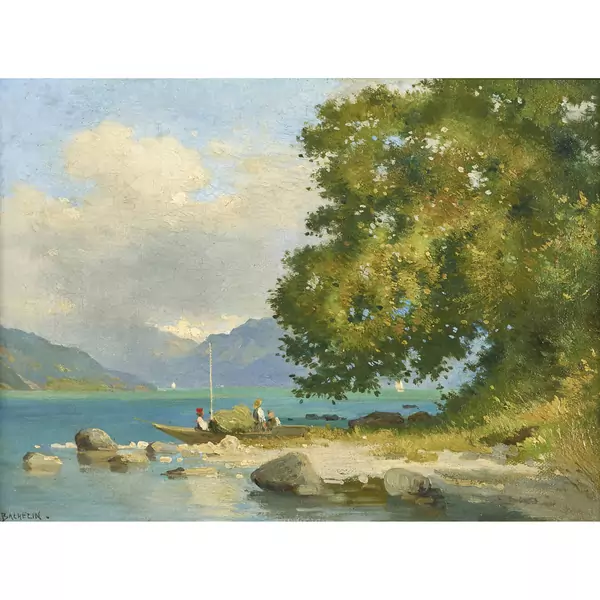 Sonnige Uferpartie zwischen Faulensee und Spiez