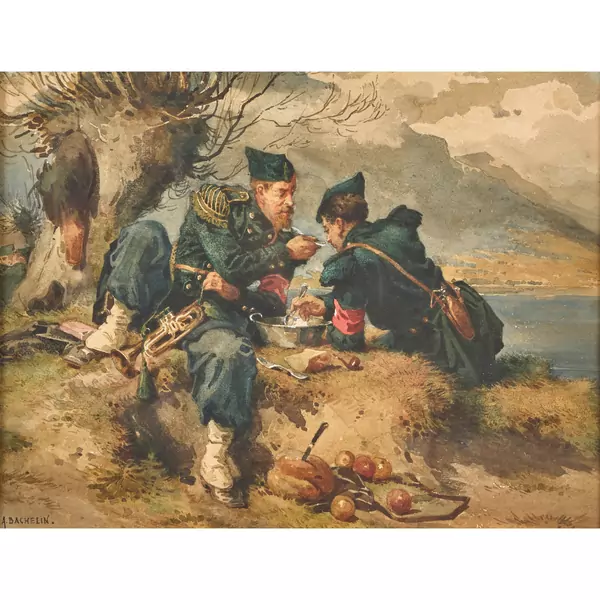 Zwei rastende Soldaten