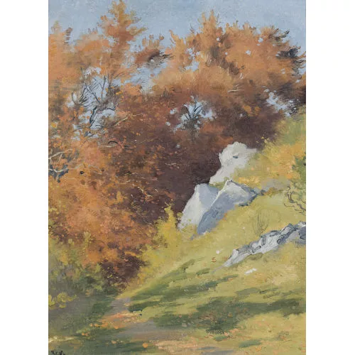Auguste Bachelin — Herbstliche Wegpartie.