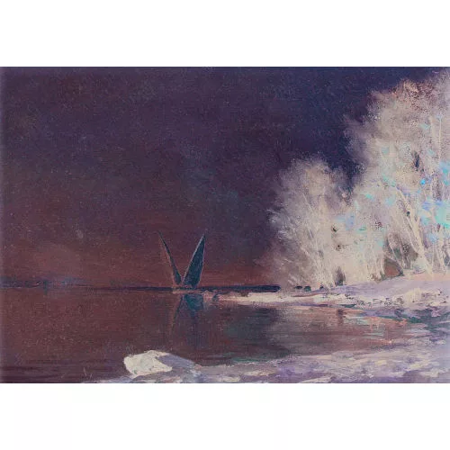 Auguste Baud-Bovy — Uferpartie mit Barke am Genfersee.