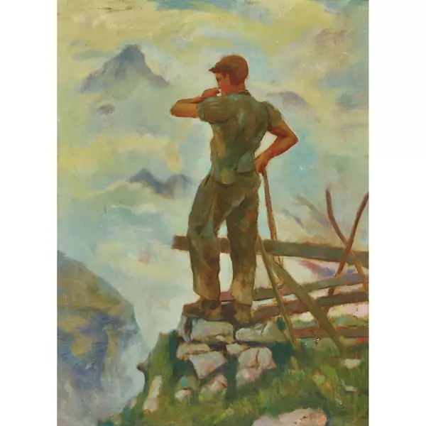 Bergbauer über dem Nebelmeer