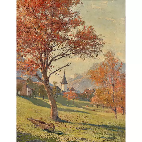 "Le clocher d'Aeschi (depuis chez Hans avec son gros poirier)"