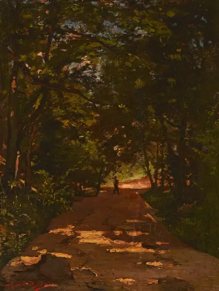Waldpromenade mit Staffagefigur