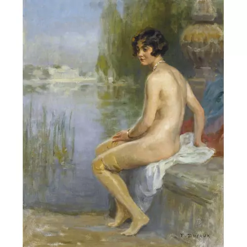 Frauenakt am Ufer
