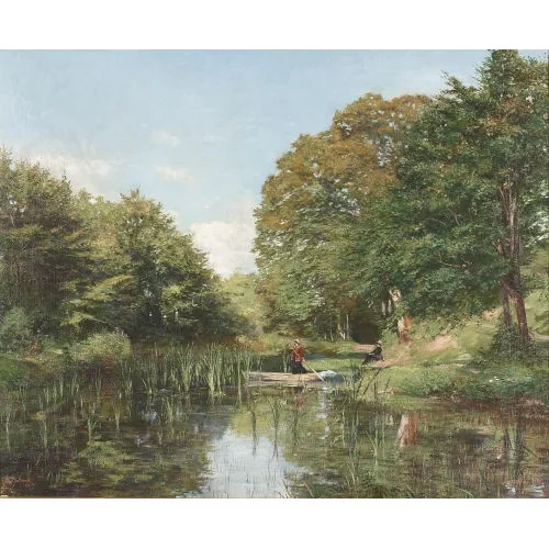 Auguste-Henri Berthoud — Prachtvolle Teichpartie bei Chanélaz.