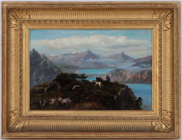 Auguste-Henri Berthoud — Chasseur et le Lac de Brienz