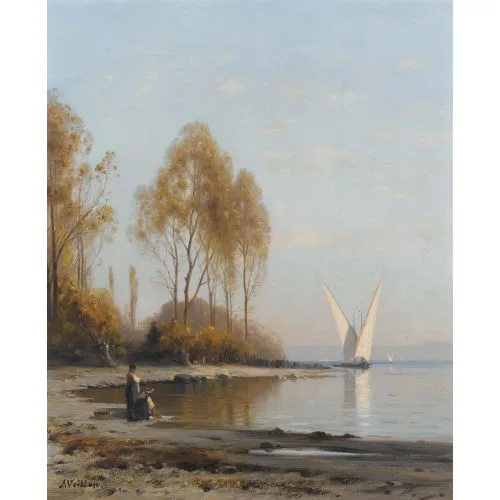 Auguste Veillon le capitaine — Barque sur le Léman.