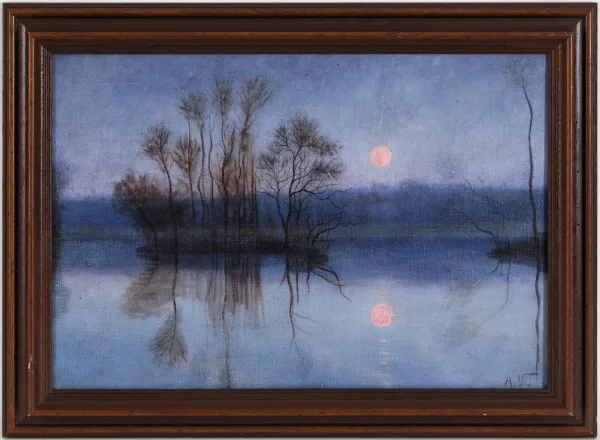 Auguste Veillon le capitaine — Paysage à la lune rouge,