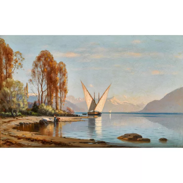 Auguste Veillon le capitaine — Barque sur le Léman.