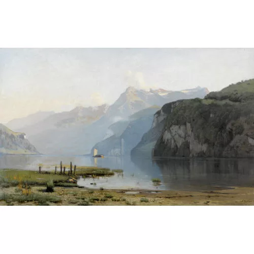 Auguste Veillon le capitaine — Ansicht des Vierwaldstättersees mit dem Urirotstock.