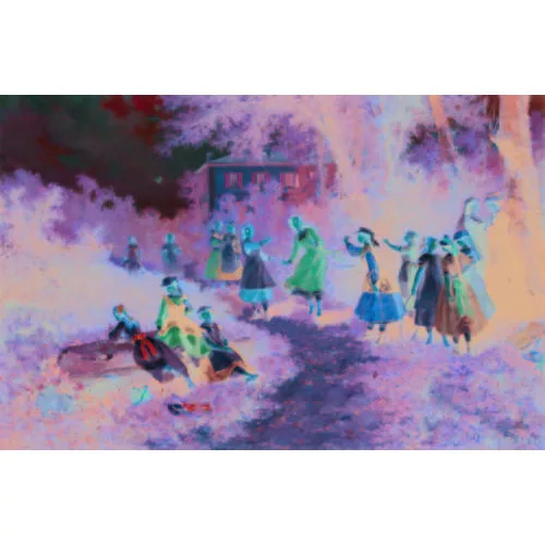 Auguste Viande — Spielende junge Mädchen im Freien.