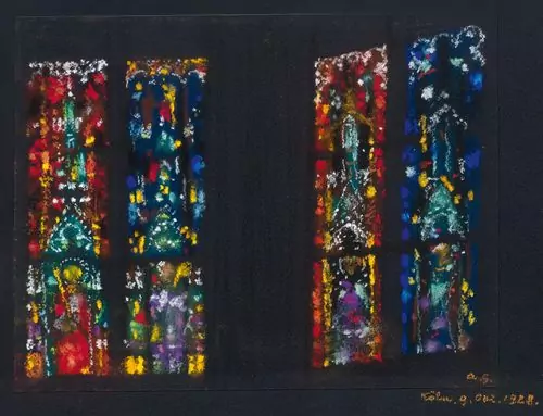 AUGUSTO GIACOMETTI — Pastellskizze nach zwei Fenstern im Dom zu Köln III. (Pastel sketch of two windows in the Cologne Cathedral III.) 1928. — Koller Auktionen