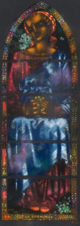 Die Hoffnung, Farbskizze zu Glasfenster der Kirche in Zuoz