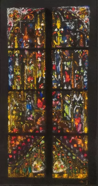 AUGUSTO GIACOMETTI — Pastellskizze nach einem Fenster im Dom zu Köln. 1928. — Koller Auktionen