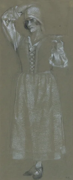 Augusto Giacometti — Mädchen mit Eimer 3 (Studie zu den Fresken im Amtshaus I der Stadt Zürich), 1925