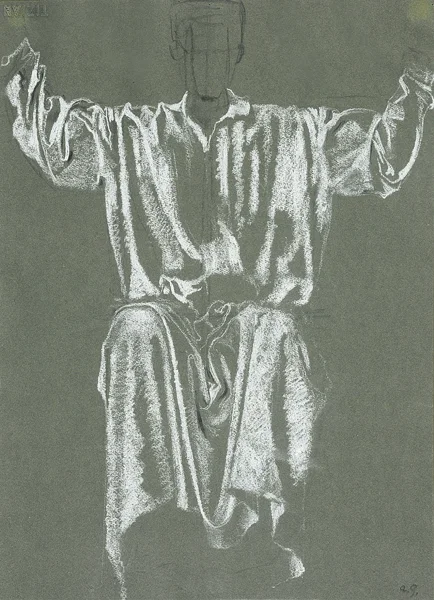 Augusto Giacometti — Draperiestudie 1 (Studie zu den Fresken im Amtshaus I der Stadt Zürich), 1924