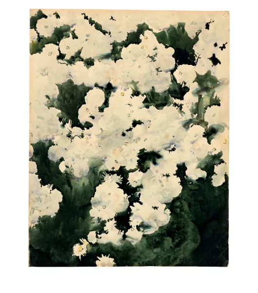 Augusto Giacometti — Weisse Blumen auf grünem Grund