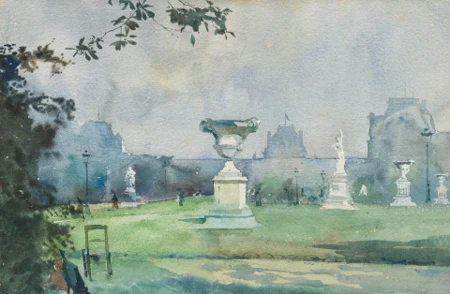 Jardin des Tuileries mit Louvre, 1899