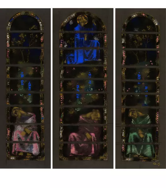 Augusto Giacometti — Gethsemane Entwurf zu einem Glasfenster in der Kirche von Adelboden — Galerie Kornfeld