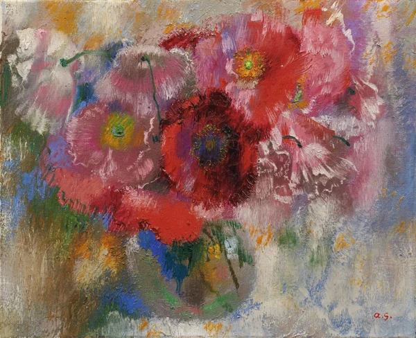 Augusto Giacometti — Mohn auf grauem Grund, 1932