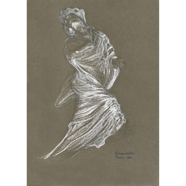 Augusto Giacometti — WEIBLICHE GEWANDFIGUR (STUDIE), 1900FEMALE FIGURE IN GARMENT (STUDY), 1900