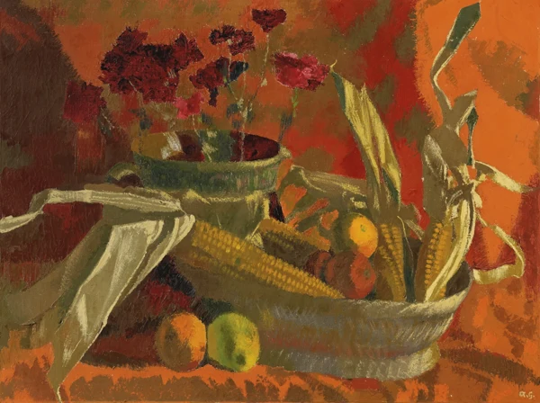 Augusto Giacometti — Maiskolben und Orangen II, 1946