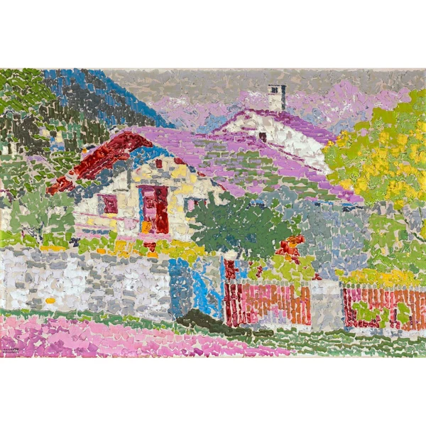 Augusto Giacometti — BERGDORF (HAUS UND GARTEN IN STAMPA) MOUNTAIN VILLAGE (HOUSE AND GARDEN IN STAMPA)
