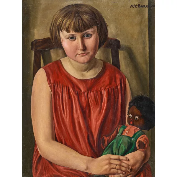 Aurèle Barraud — Sitzendes Mädchen mit Puppe.