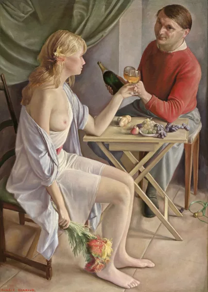 Aurèle Barraud — Autoportrait avec une jeune fille, ca. 1935