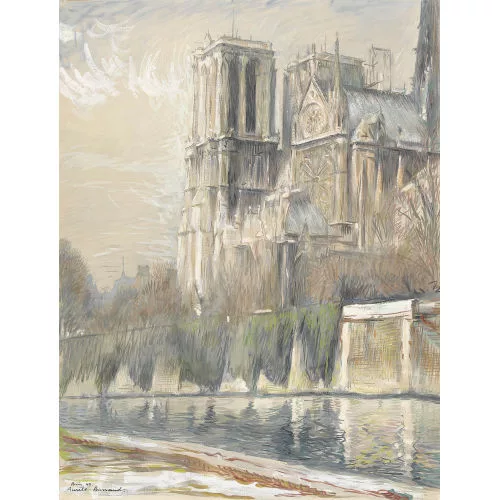 Aurèle Barraud — Ansicht der Seine mit Notre-Dame in Paris.