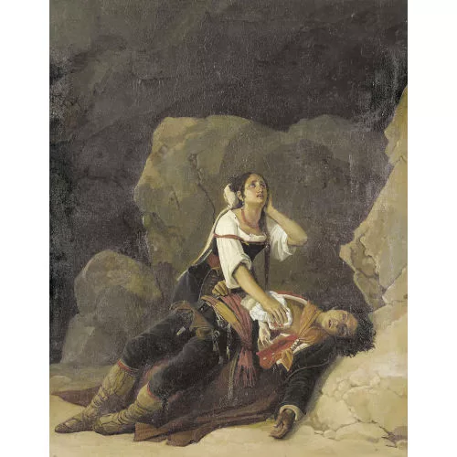 Aurèle Robert — Seufzende Frau mit verwundetem Brigant.