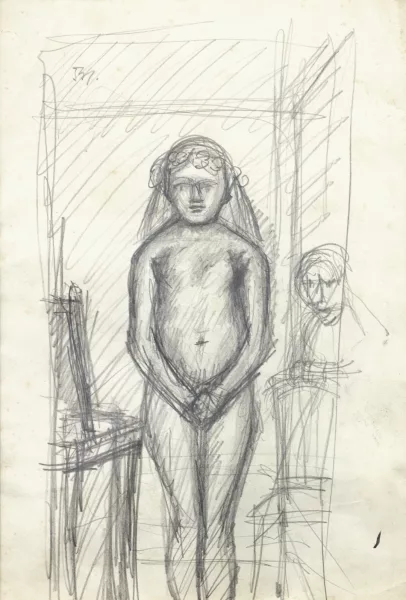 Balthus — Jeune fille nue (recto)Jeune fille nue (verso)
