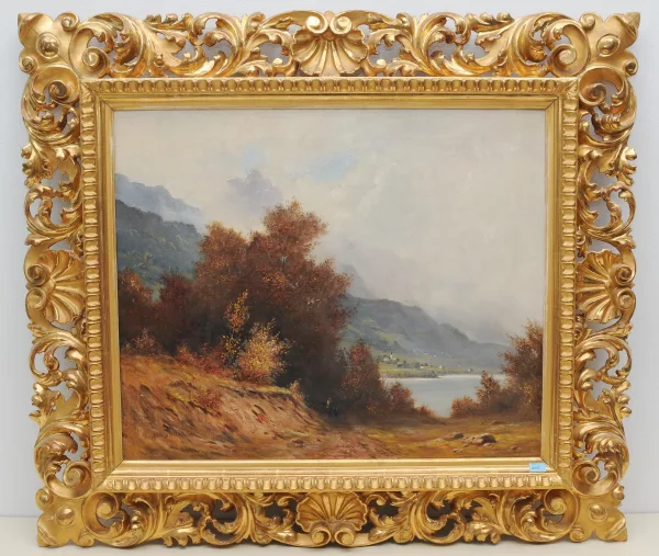 Balz Stäger — Landschaft am Walensee bei Unterterzen, 1901