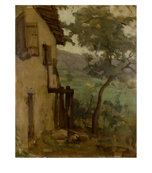 Barthélemy Menn — Landschaft mit Fassade eines Bauernhauses