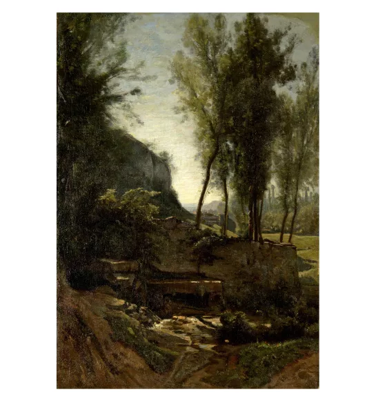 Barthélemy Menn — Quelle in bewaldeter Landschaft (Quelle im Morgenlicht)